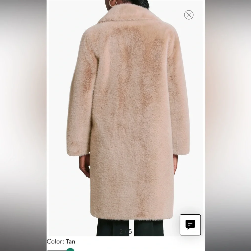 NWT Avec Les Filles Tan Teddy Jacket size Large - Picture 3 of 8